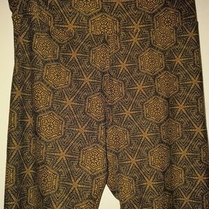 LuLaRoe Black and Gold Patterned Leggings